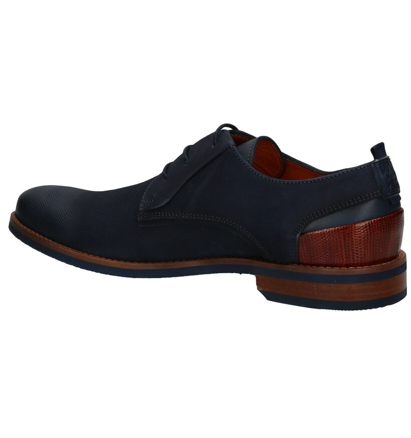 Van Lier Blauwe Veterschoenen in nubuck (291346)