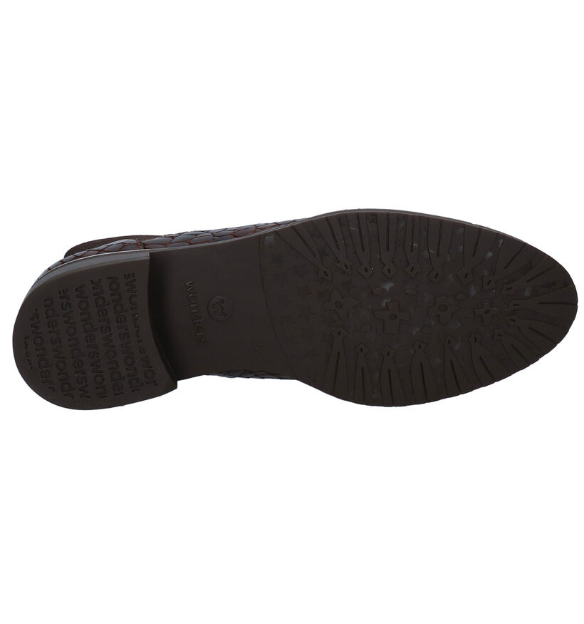Wonders Bottines plates en Brun foncé en cuir (298918)