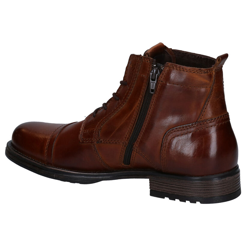 Jack&Jones Russel Mid Chaussures Habillées Haute en Cognac en cuir (276417)