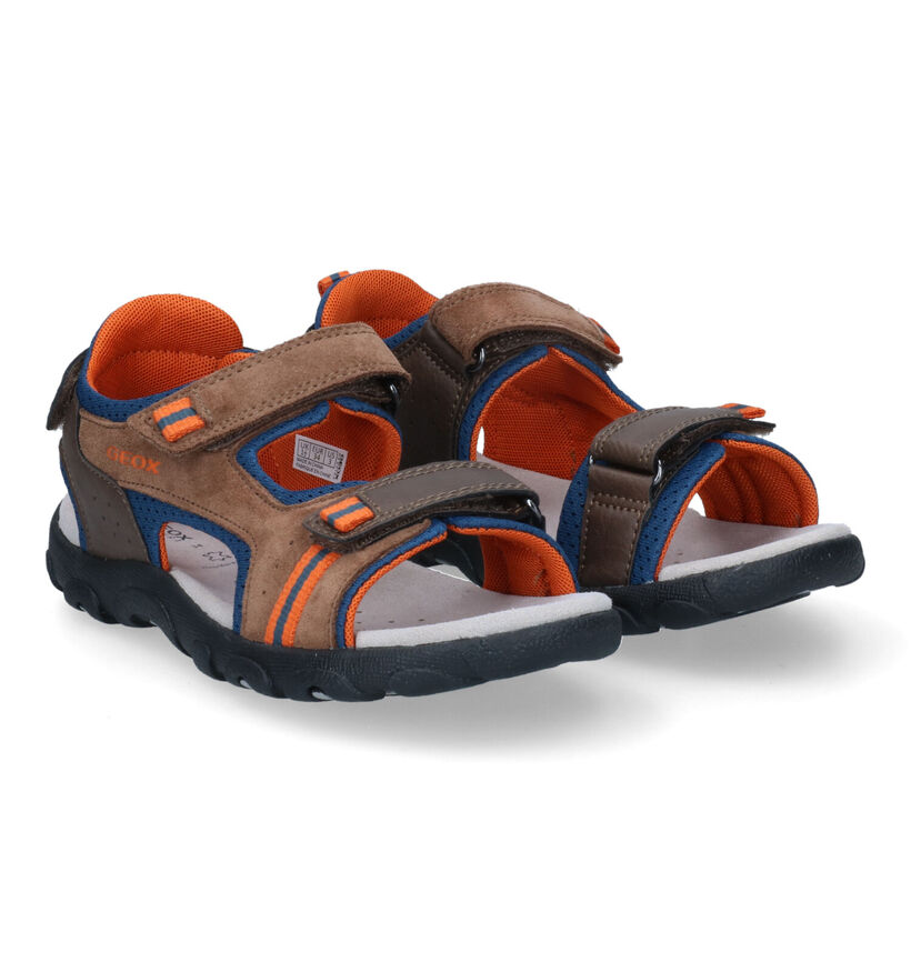 Geox Strada Blauwe Sandalen in daim (303742)