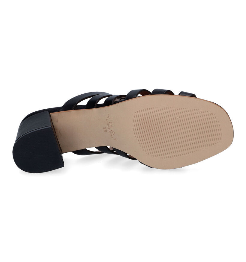 JHay Nu-pieds à talons en Noir en cuir (308352)