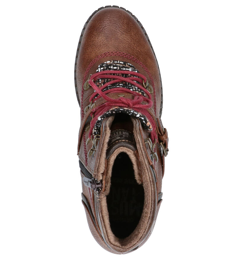 Mustang Bottines à lacets en Brun foncé en simili cuir (259923)
