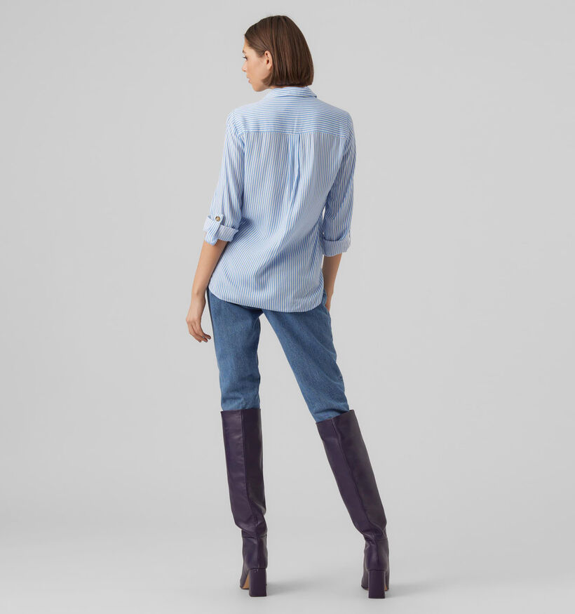 Vero Moda Bumpy Chemise rayé en brun pour femmes (330907)