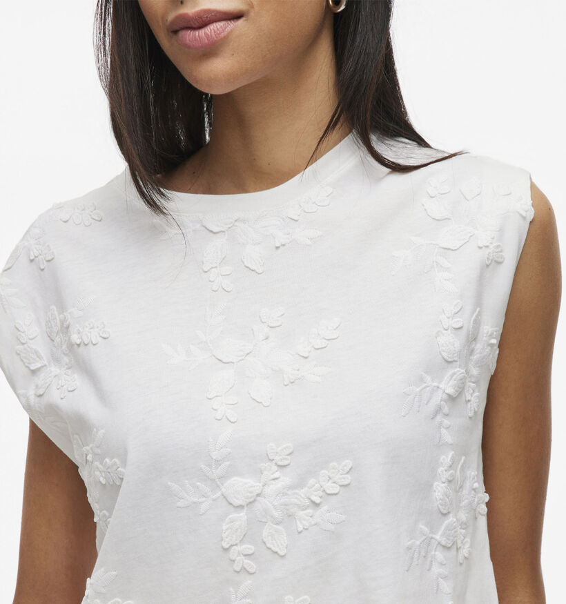Vila Nayla O-Neck Witte T-shirt zonder Mouwen voor dames (369456)