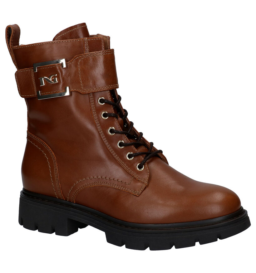 NeroGiardini Boots à lacets en Cognac en cuir (296628)