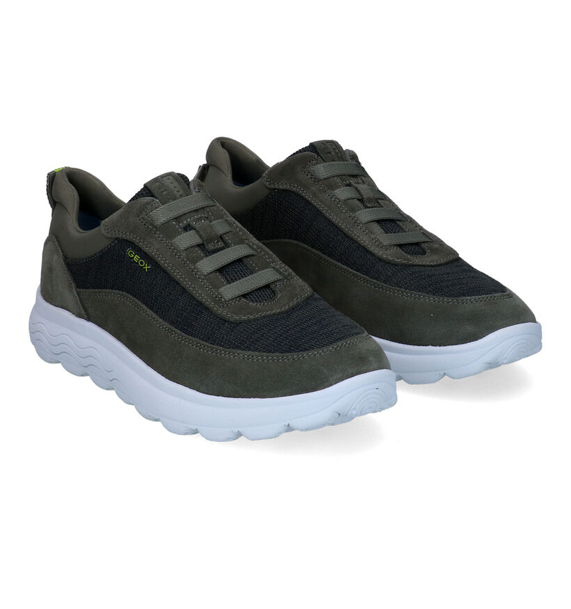 Geox Spherica Kaki Slip-on Sneakers voor heren (303536) - geschikt voor steunzolen