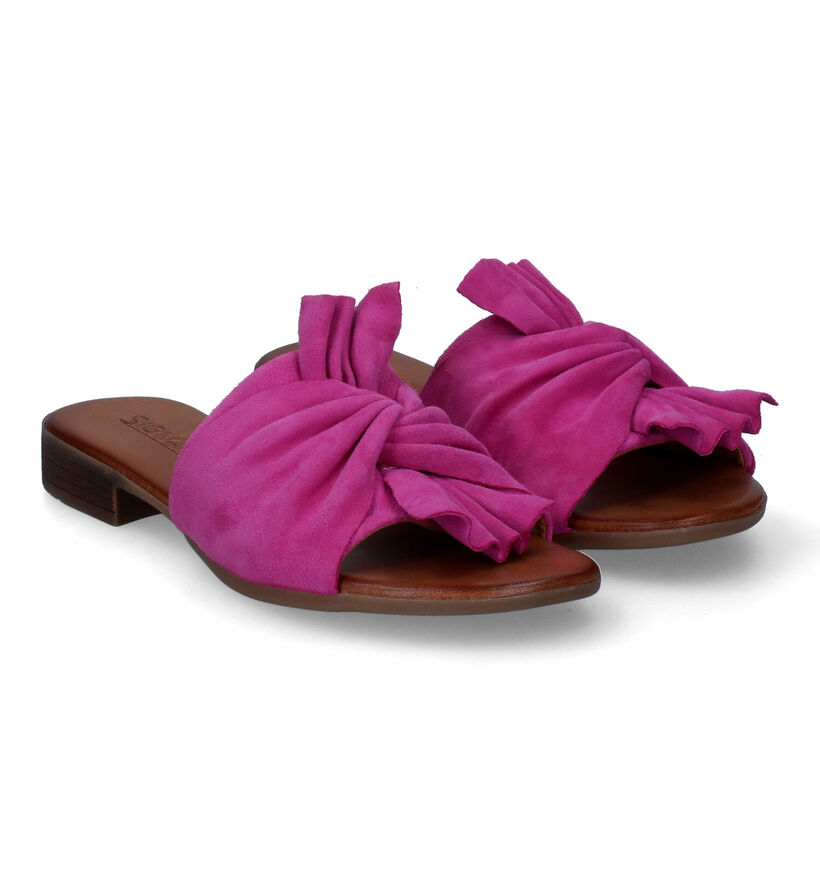 Signatur Nu-pieds plates en Rose fuchsia pour femmes (304219)