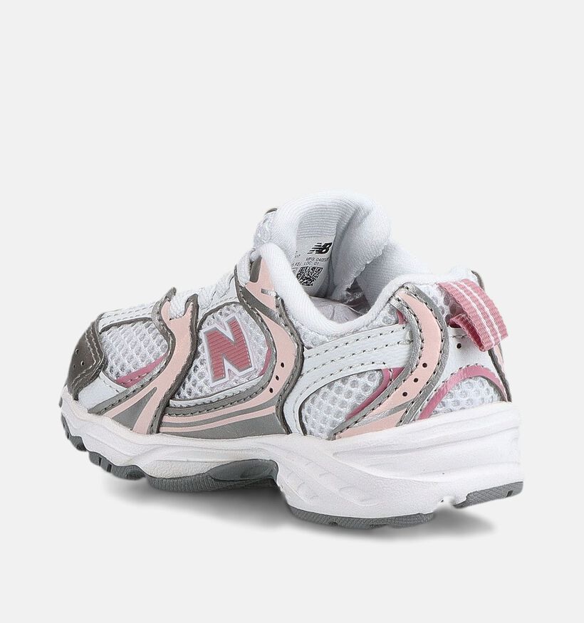 New Balance 530 Baskets en Blanc/Rose pour filles (390101) - pour semelles orthop&eacute;diques
