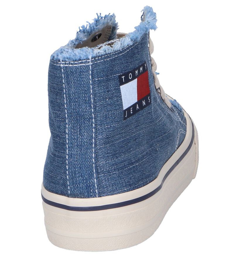 Blauwe Sneakers Tommy Hilfiger Hightop Tommy Jeans in stof (252699)