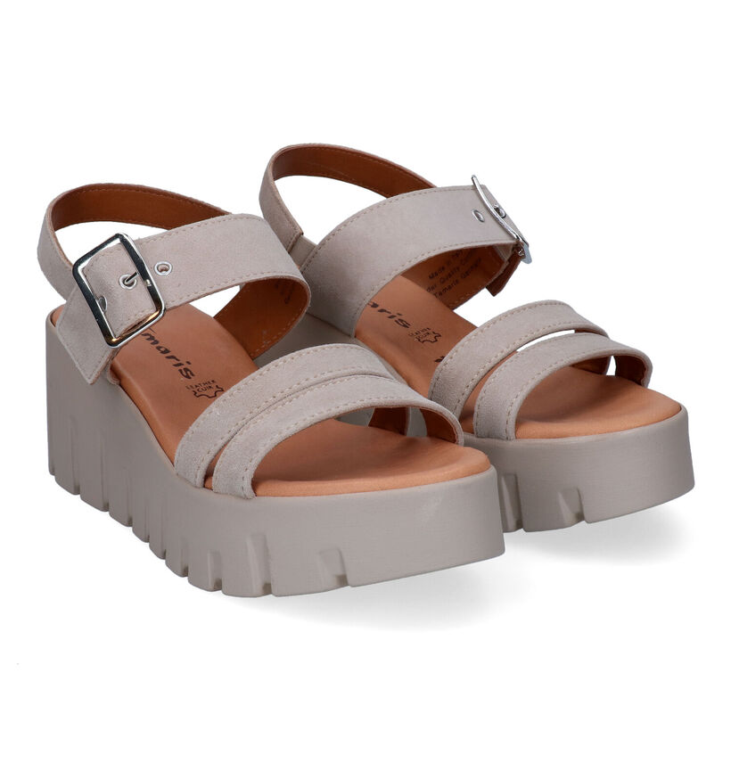 Tamaris Touch it Sandales en Taupe en nubuck (307614)