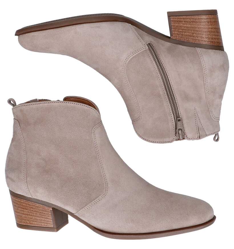 Gabor Groene Enkellaarzen in daim (287774)