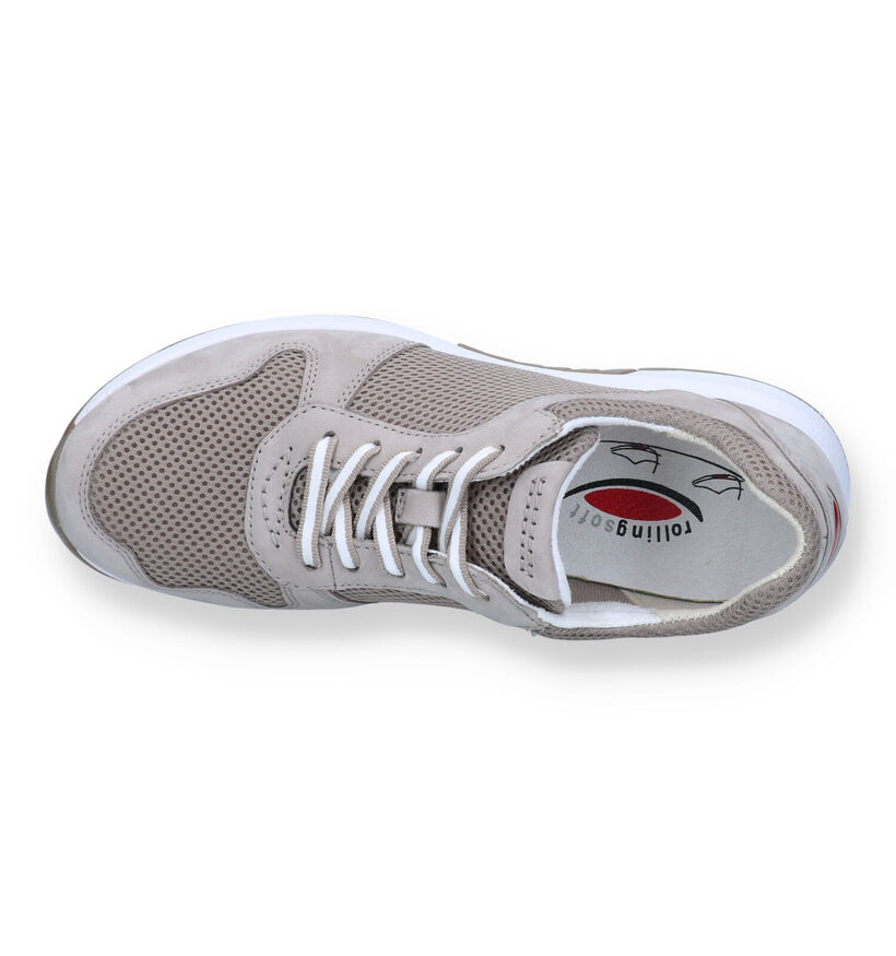 Gabor Rollingsoft Taupe Sneakers voor dames (334331) - geschikt voor steunzolen