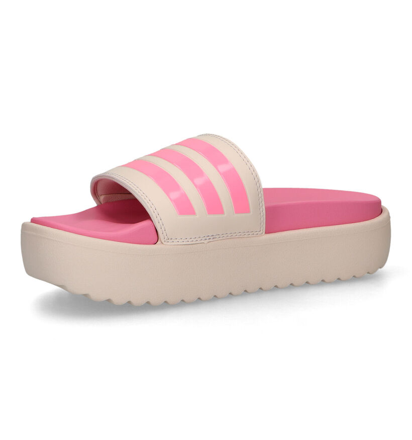adidas Adilette Platform Roze Slippers in kunststof (318891)