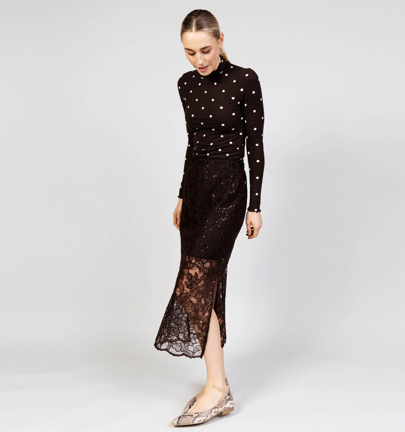 Pieces Louise Donkerbruine Midirok voor dames (374036)
