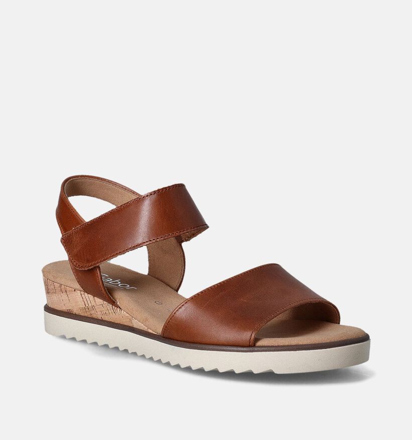 Gabor Cognac Sandalen met sleehak voor dames (352034)
