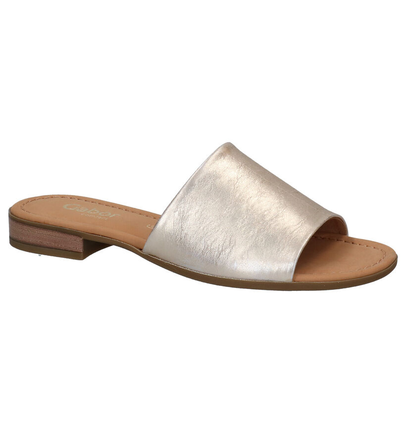 Comfort Nu-pieds plates en Or en cuir (287782)