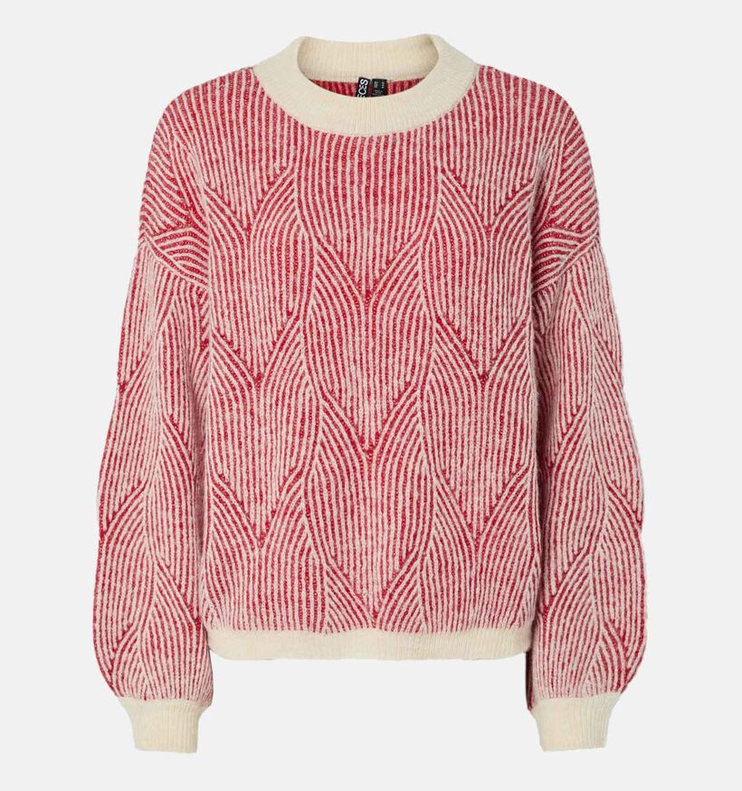 Pieces Jenna Rode/Beige Trui voor dames (361131)