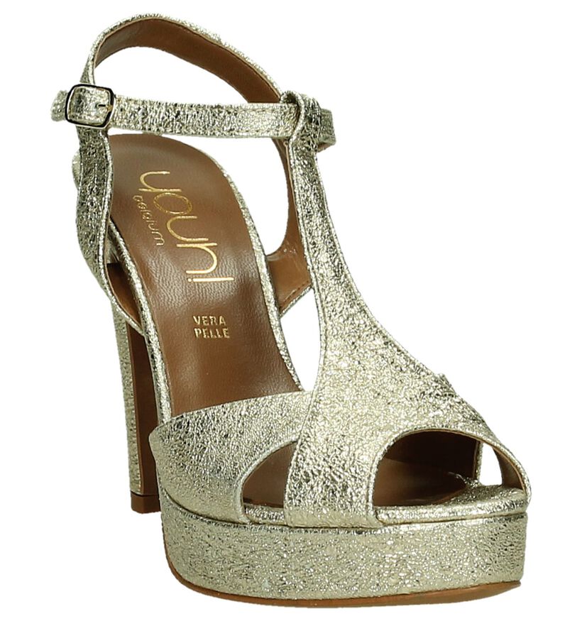 Youh! Gouden Sandalen High Heels in leer (195924)