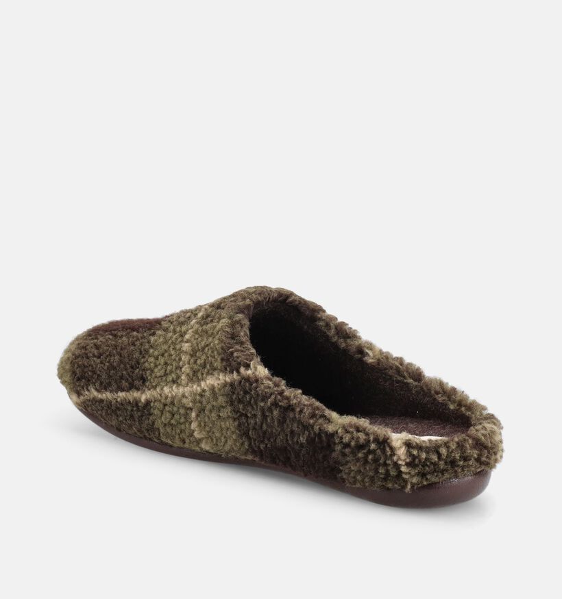 Hush Puppies Dayak Pantoufles en Vert/Marron pour hommes (377907)