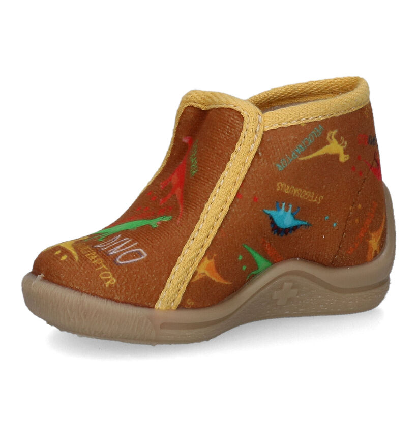 Bellamy Tela Bruine Pantoffels met dino's voor jongens (316983)
