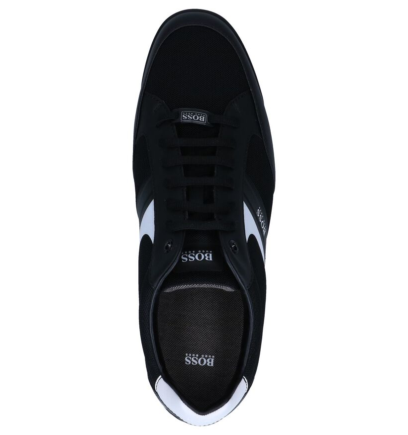 Blauwe Hugo Boss Saturn Low Veterschoenen in stof (251597)