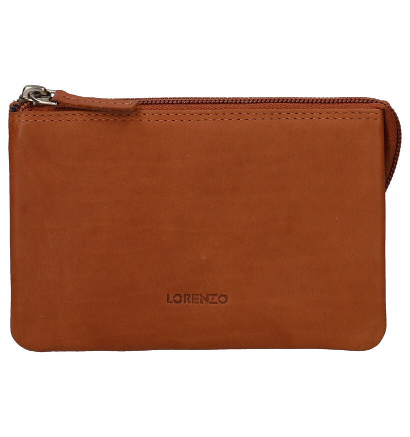 Euro-Leather Porte-monnaie zippé en Cognac pour femmes (343480)