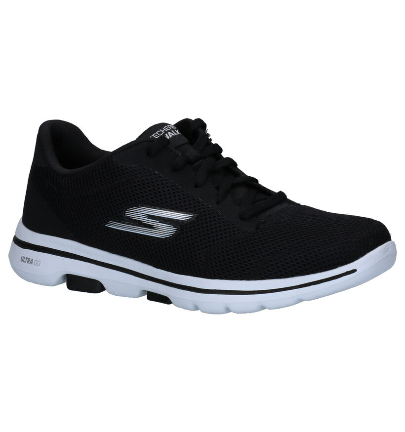 Skechers Go Walk Zwarte Sneakers in stof (266893)