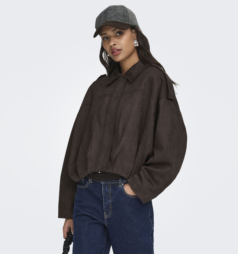JDY Nia Faux Suede Manteau en Marron pour femmes (375091)