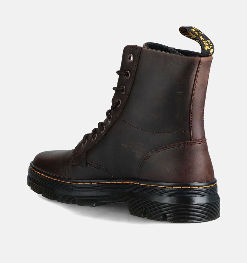 Dr. Martens Combs Leather Donkerbruine Boots met Veters voor heren (378038) - geschikt voor steunzolen