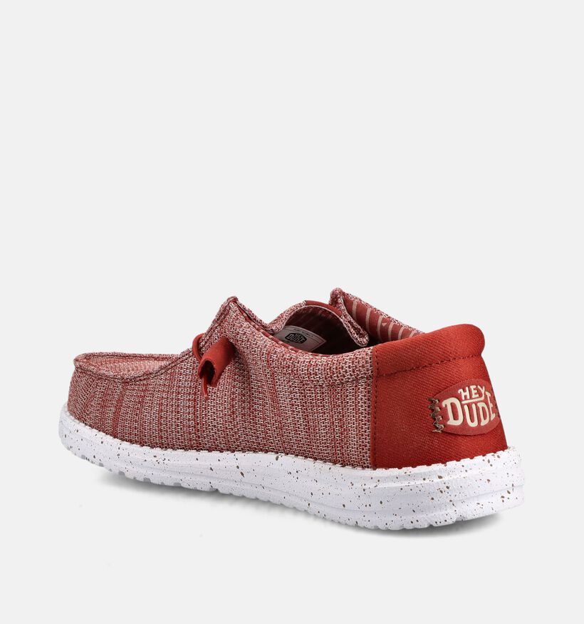 HEYDUDE Wally Stretch Sox Chaussures &agrave; enfiler en Rouge pour hommes (370089) - pour semelles orthop&eacute;diques