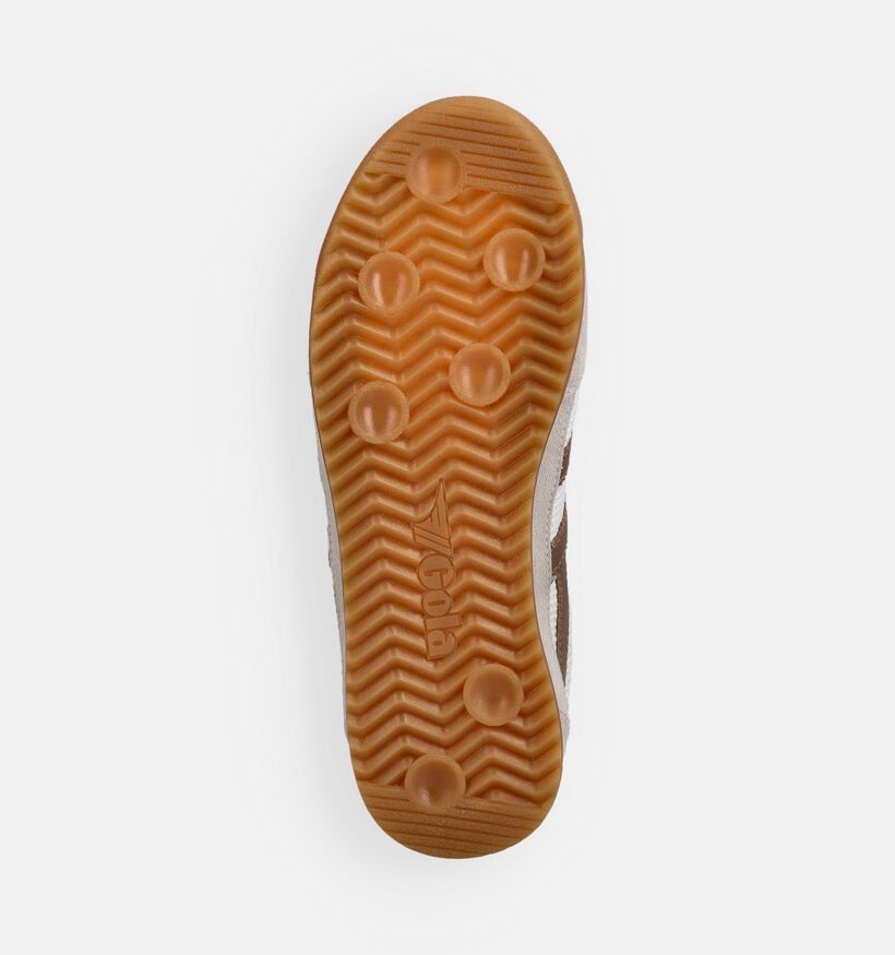 Gola Tornado Zephyr Baskets en Blanc/Marron pour femmes (368320) - pour semelles orthop&eacute;diques