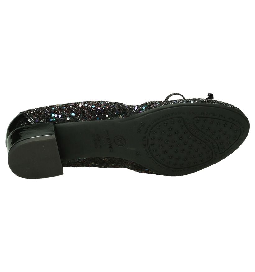 Wonders Zwarte Glitter Pumps in leer (185563)