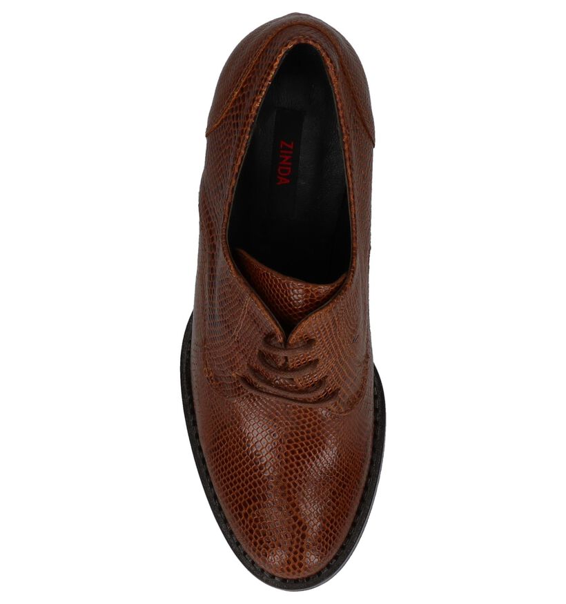 Zinda Veterschoenen met Hak Cognac in leer (227030)