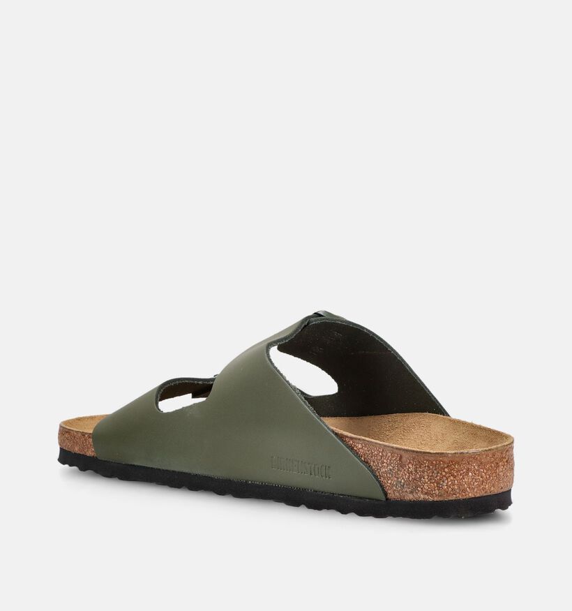 Birkenstock Arizona Leather Groene Slippers voor heren (368540)