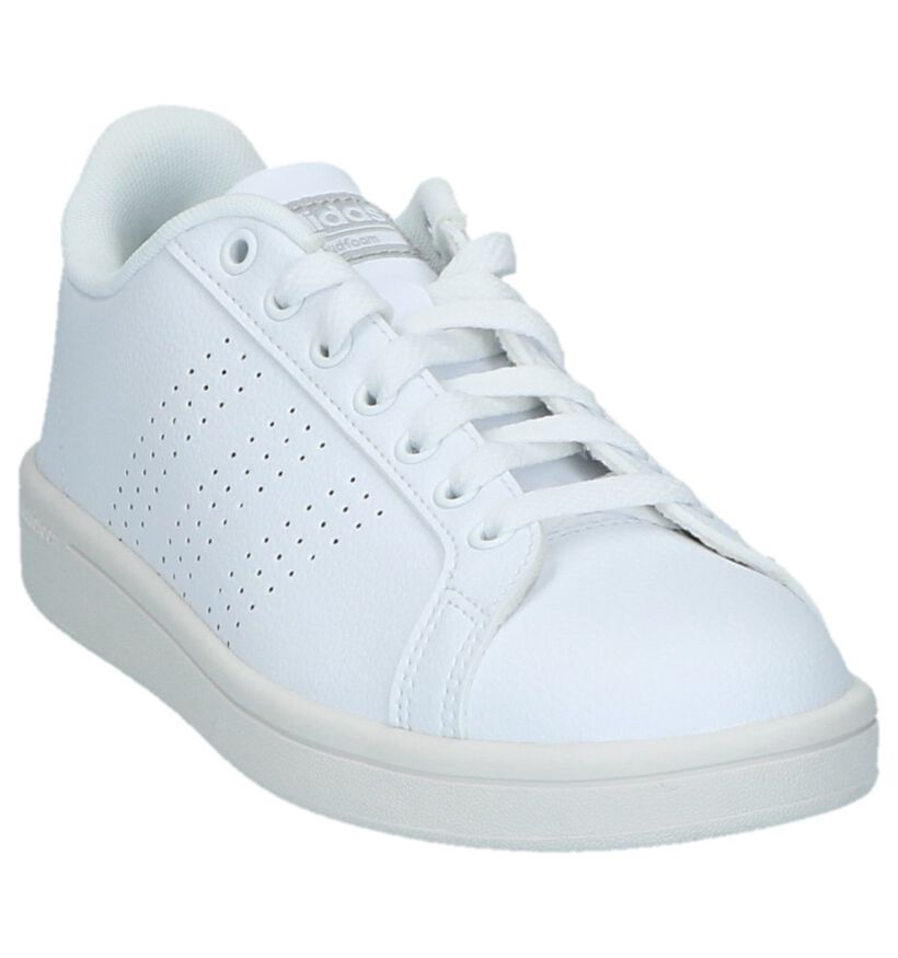 adidas CF Advantage Clean Baskets en Blanc en simili cuir (221776)