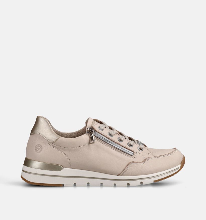 Remonte Lichtbeige Rits-Veterschoenen voor dames (367749) - geschikt voor steunzolen