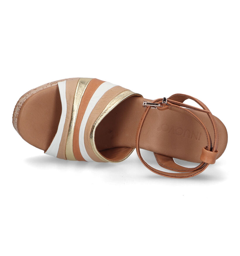 Inuovo Cognac Plateausandalen voor dames (325200)