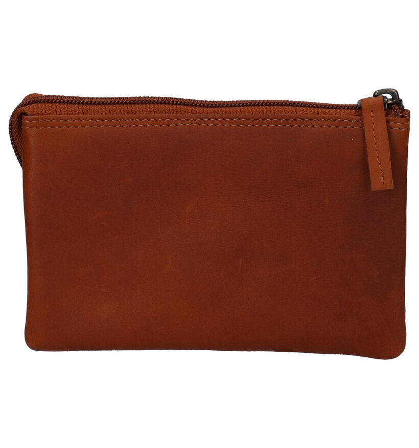 Euro-Leather Porte-monnaie zippé en Cognac pour femmes (323993)