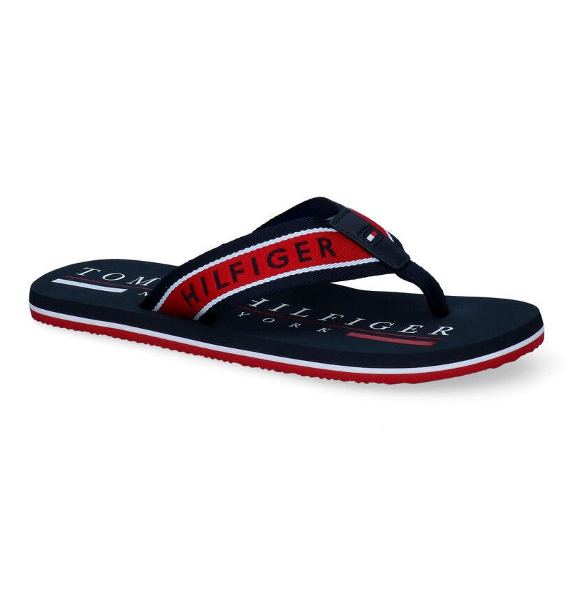 TH Hilfiger Maritime Blauwe Teenslippers in stof (304040)