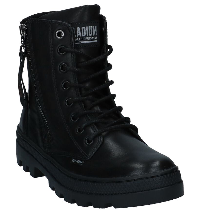 Palladium Zwarte Boots met Rits/Veter in leer (225220)