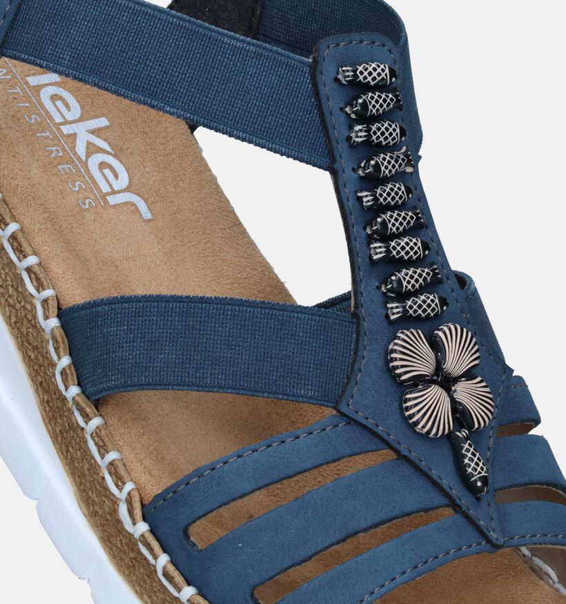 Rieker Blauwe Sandalen met sleehak voor dames (339058)