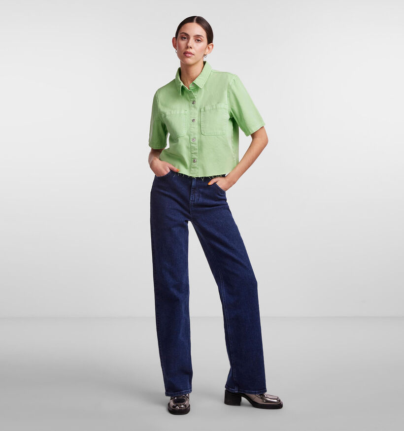 Pieces Blume Groen Jeanshemd voor dames (334393)
