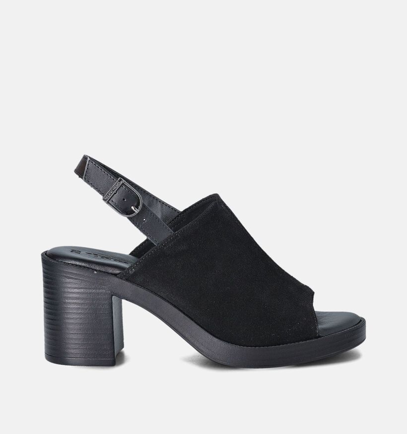 Tamaris Sandales avec talon carré en Noir pour femmes (354380)