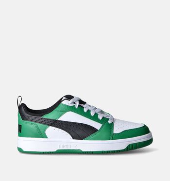 Puma Rebound Low Sneakers Zwart/Wit/Blauw/Groen