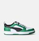 Puma Rebound v6 Lo Baskets en Vert pour filles, garçons (350371) - pour semelles orthopédiques