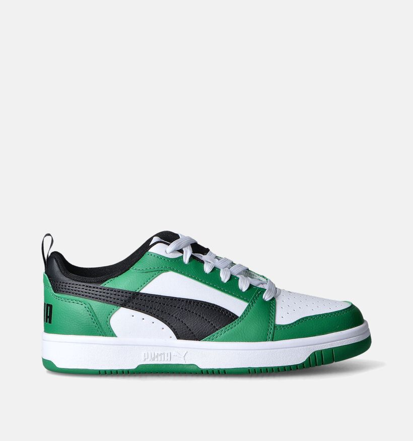 Puma Rebound v6 Lo Groene Sneakers voor jongens, meisjes (350371) - geschikt voor steunzolen