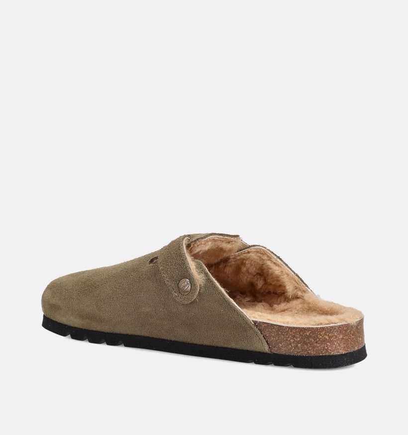 Scholl Olivier Fur Kaki Slippers voor heren (370631)