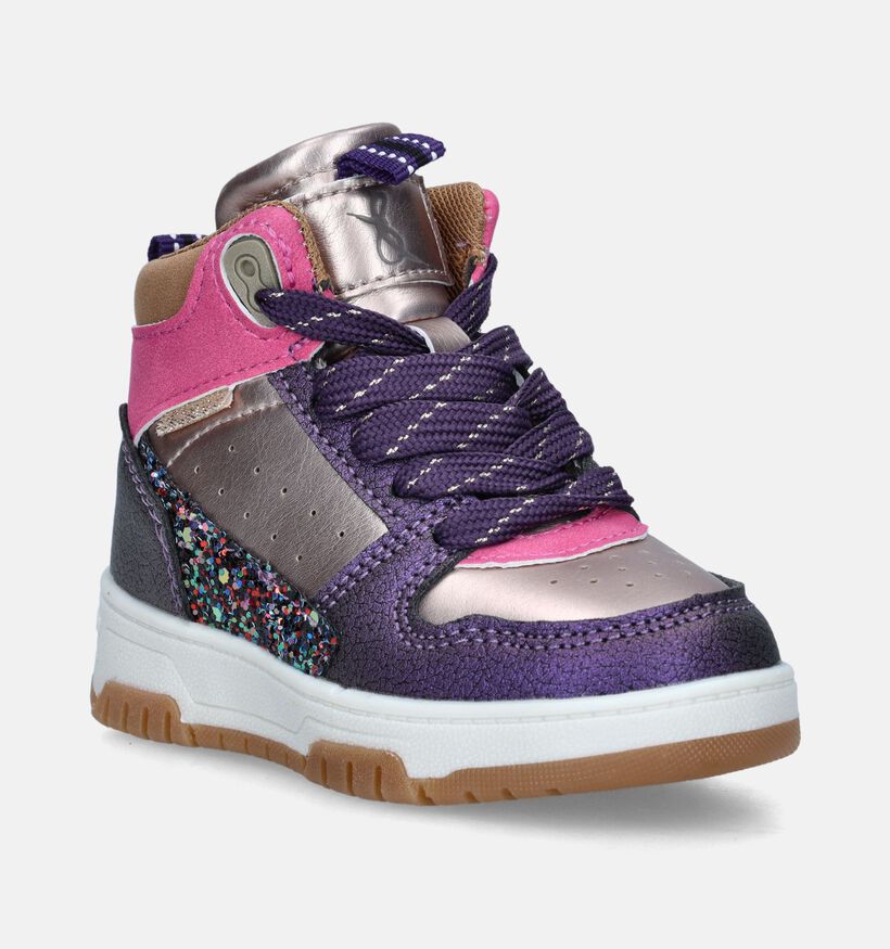Milo & Mila Paarse Babyschoenen voor meisjes (347016) - geschikt voor steunzolen