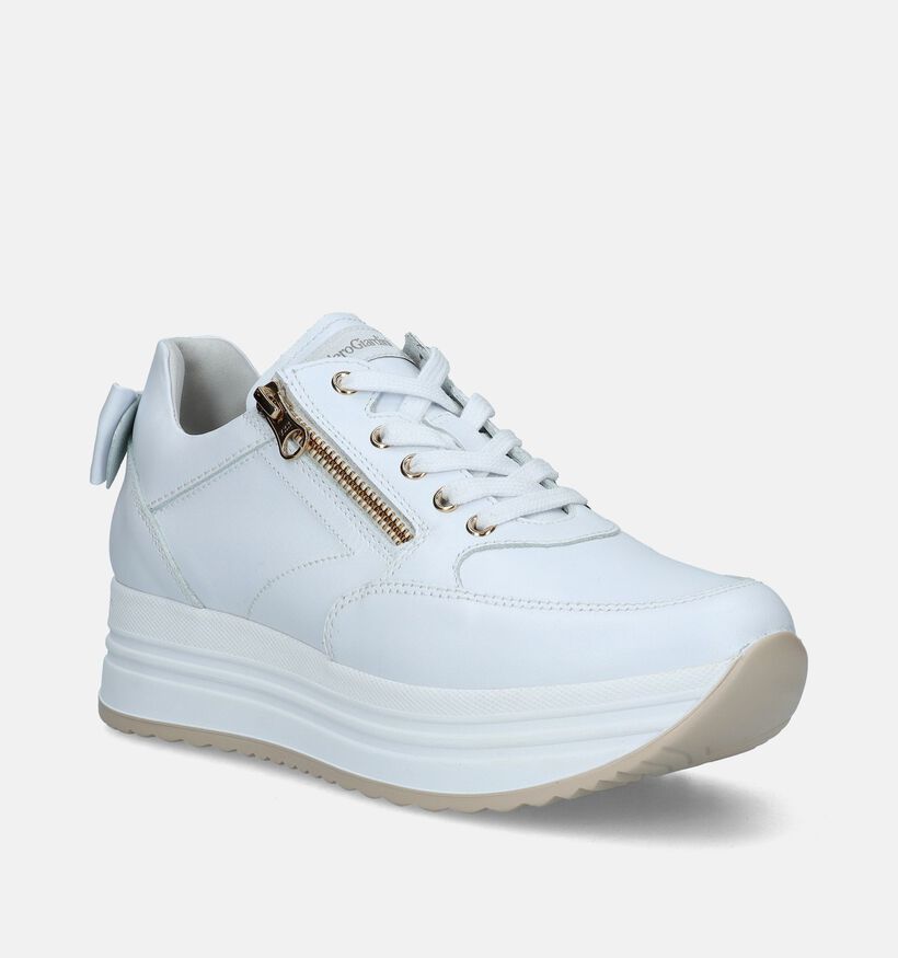 NeroGiardini Witte Sneakers voor dames (337145) - geschikt voor steunzolen