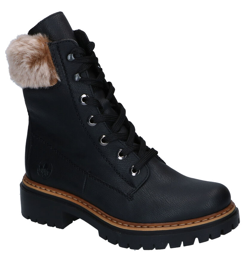 Rieker Boots à lacets en Noir en simili cuir (315754)